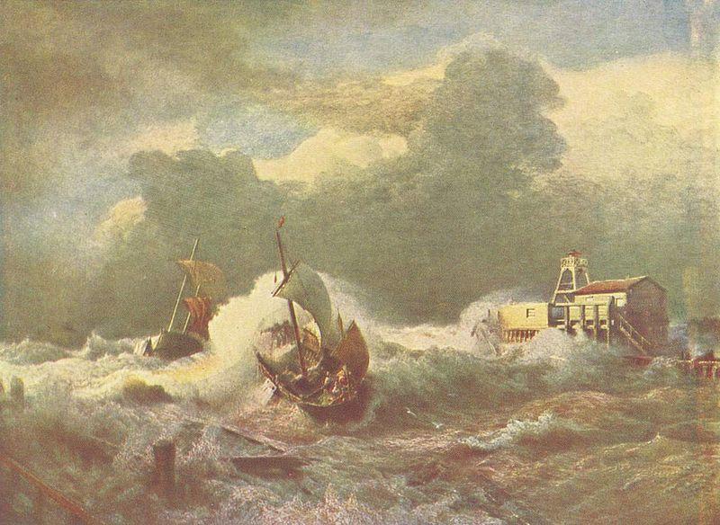 Andreas Achenbach Leuchtturm bei Ostende china oil painting image